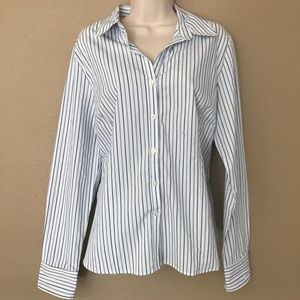 George Button Down Long Sleeve Blouse in Large